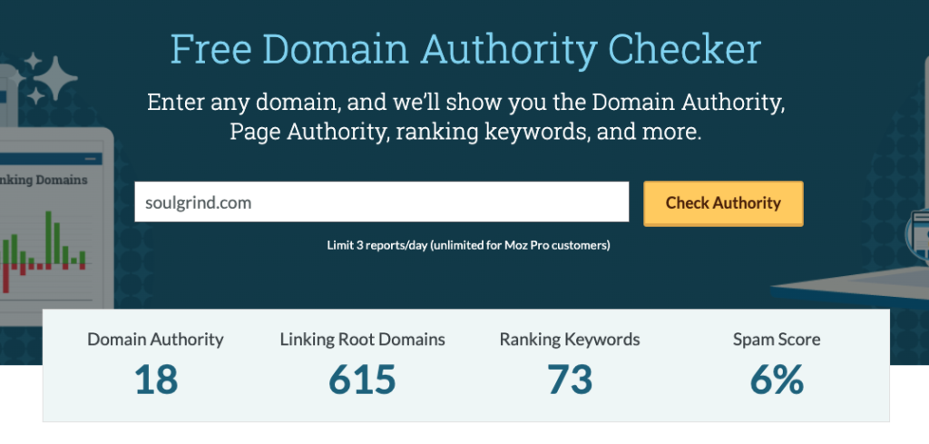 Moz Domain Authority Checker